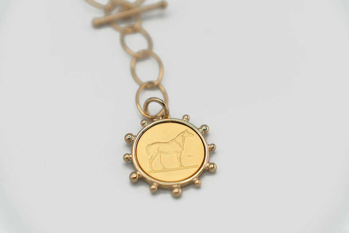 Equine Medallion with Goddess Chain Necklace