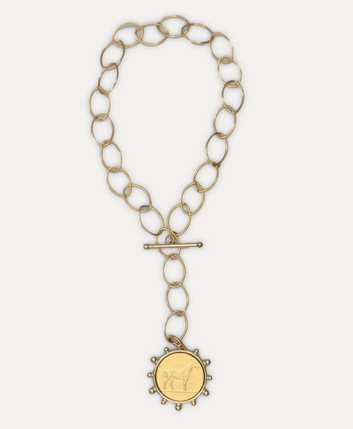 Equine Medallion with Goddess Chain Necklace