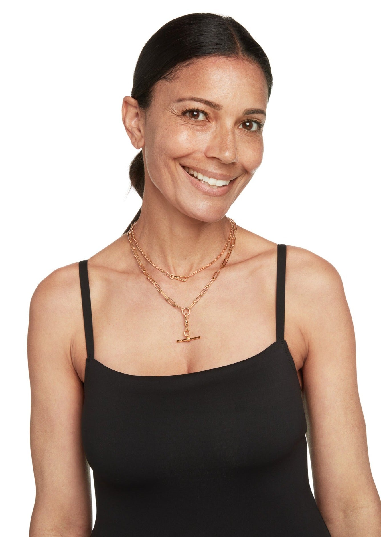 アクセサリー Half Cast Chain & Half T-bar Necklace Half Cast Chain