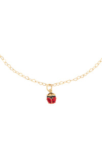 14k Gold Red Enamel Ladybug