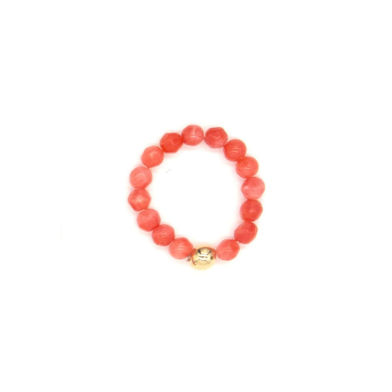 3mm Salmon Bamboo Coral Ring