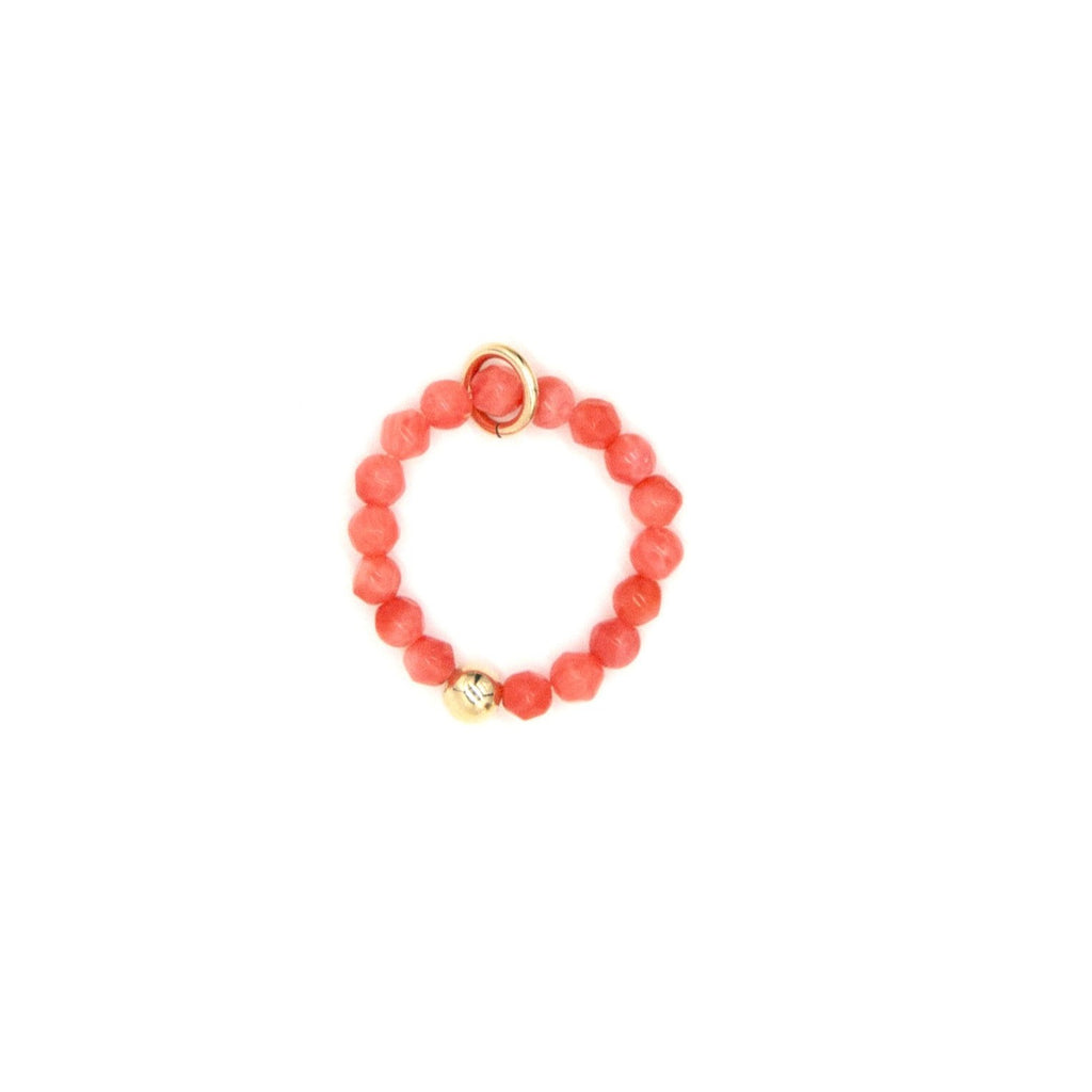 3mm Salmon Bamboo Coral Ring